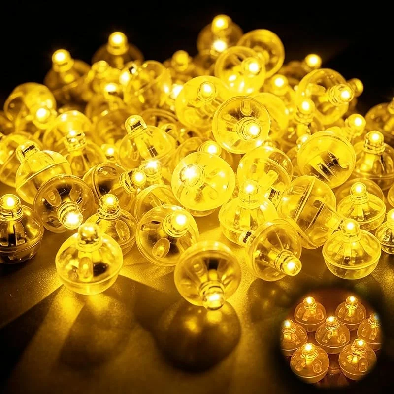 Lathurna Pack de 60 Mini Luces LED Decorativas Amarillo Cálido para Globos, Jarrones, Linternas y Centros de Mesa, Luces Reutilizables con Lengüeta Aislante e Impermeables para Bodas, Navidad — Cena a la luz de velas