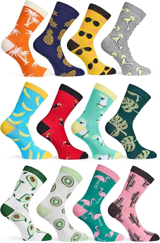 Visita la tienda de Basic Treasure Basic Treasure 12 pares de calcetines divertidos Happy Socks de algodón, calcetines coloridos con motivos divertidos, calcetines para hombre y mujer, idea de regalo — Decoracion Navidad