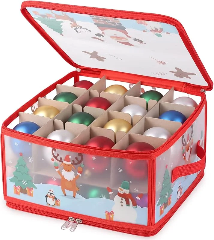 Visita la tienda de OUSFOT OUSFOT Caja para Guardar Bolas de Navidad para 32 Pelotas, 2 Capas — Envoltorio regalo