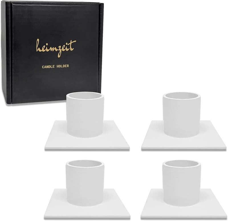 Visita la tienda de heimzeit Portavelas de Metal Ø25 mm, 4 Unidades Cuadrado, en Negro — Cena a la luz de velas