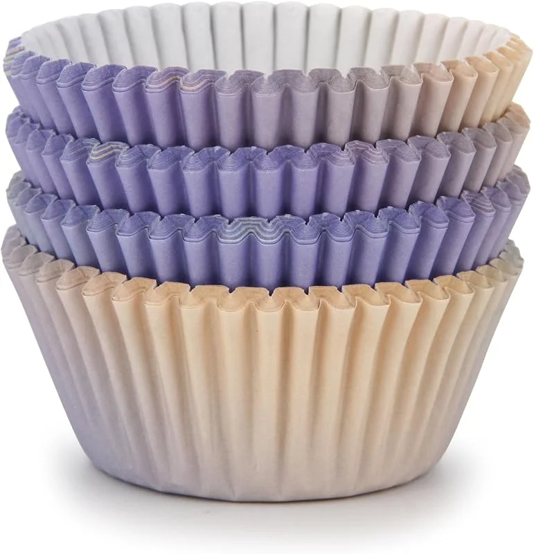 Visita la tienda de Spesh Spesh 100 Moldes Papel para Magdalenas para Hornear Tazas de Papel Pastel para Muffins, Moldes Magdalenas de Papel para Fiestas de Cumpleaños, Baby Shower (Morado + Amarillo) — Hogar y cocina