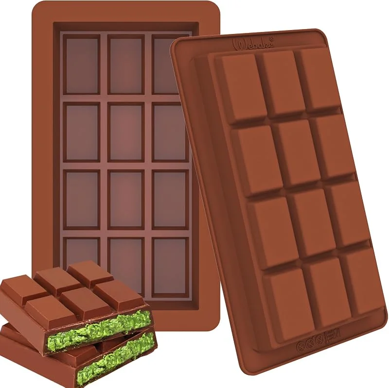 Webake Molde Chocolate Tableta Profunda Silicona 2 Piezas Molde Turron Moldes de Chocolato Profundo Molde de Barra de Chocolate — Hogar y cocina