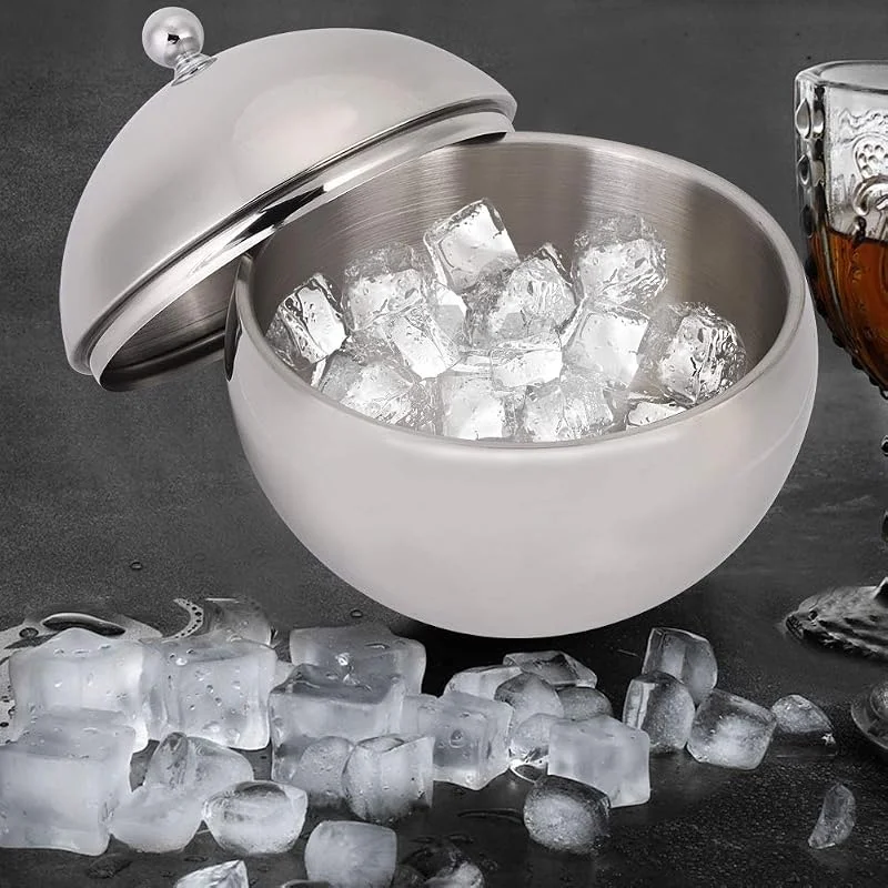 Visita la tienda de Alvinlite Cubo de hielo de doble pared, barril de champán, cubo de hielo aislado de acero inoxidable para bar en casa, restaurante occidental, fiesta de baile, uso — Vino y mesa festiva