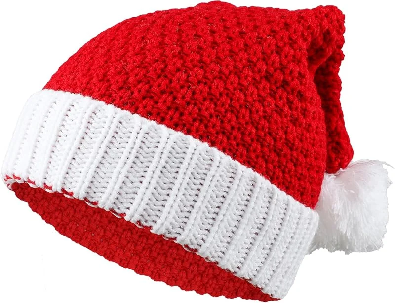 TAGVO Gorro Navideño para Adultos Niño, Gorro Santa Claus Sombreros Navideño de Invierno Gorro de Papá Noel Roja para Fiesta Festiva de Año Nuevo — Ropa Navidad