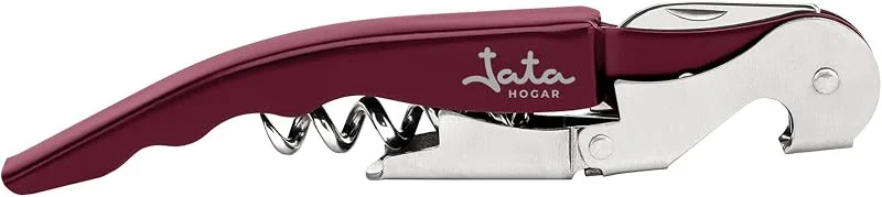 Visita la tienda de Jata Jata HVIN2212 - Sacacorchos de Palanca, Abridor de vino con doble impulso articulado, Incluye navaja cortacápsulas y abridor de tapones, De acero inoxidable, ABS — Vino y mesa festiva