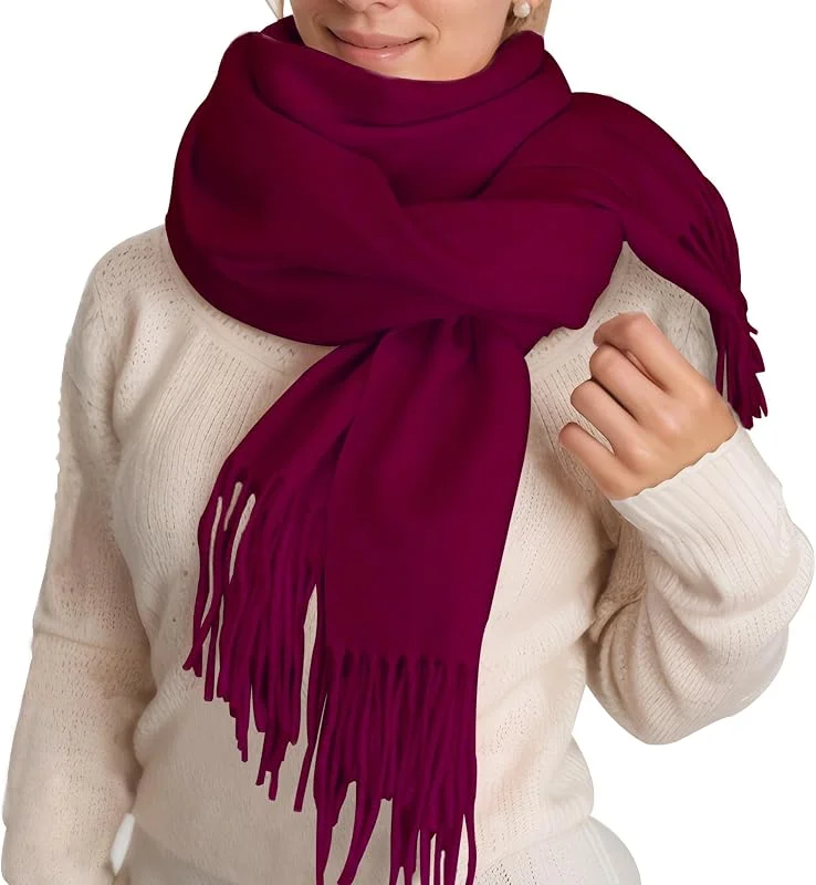 ehsbuy Regalos de Cumpleaños para Mujeres Bufanda de Invierno de Cachemira para Mujeres Bufandas Grandes Suaves y Calientes Bufandas de Pashmina y Envolturas para la Noche de Bodas de Navidad — Ropa Navidad