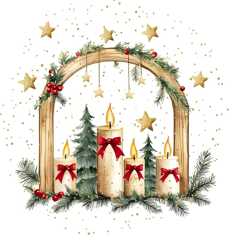 ti-flair Servilletas de papel 33 x 33 cm, 3 capas, con diseño de velas navideñas, 20 — Adviento y mesa