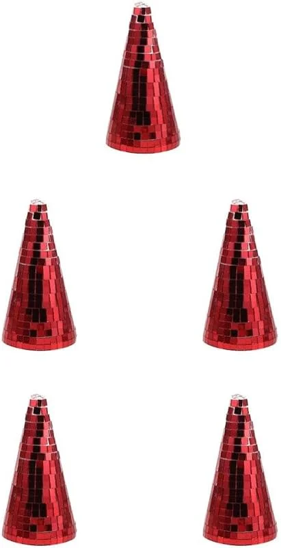 PRETYZOOM 5 Piezas Decoración Navideña de Cono Rojo en Vidrio y Espuma — Decoracion Navidad