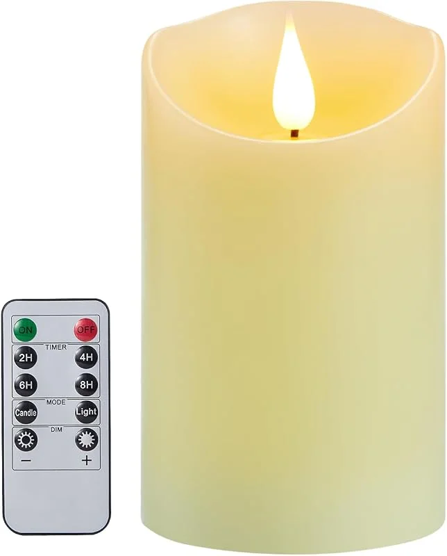 Koelaa Velas LED sin Llama, Velas de Batería con Control Remoto y Efecto Llama Realista - Decoración para Hogar, Navidad, Bodas, Fiestas y Mesas-7.5 * 12.5cm — Cena a la luz de velas