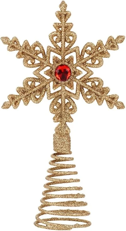 PRETYZOOM 2 Piezas Adorno para Árbol de Navidad, Decoración Navideña Copa del Árbol, Figura Dorada de Hierro, Tamaño, Ligera, para Fiesta Navideña y Baile Familiar — Decoracion Navidad