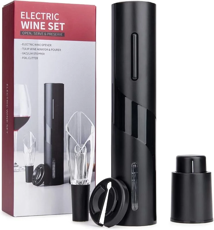 Mafiti Abridor eléctrico de botellas de vino，Sacacorchos eléctrico Portátil — Vino y mesa festiva