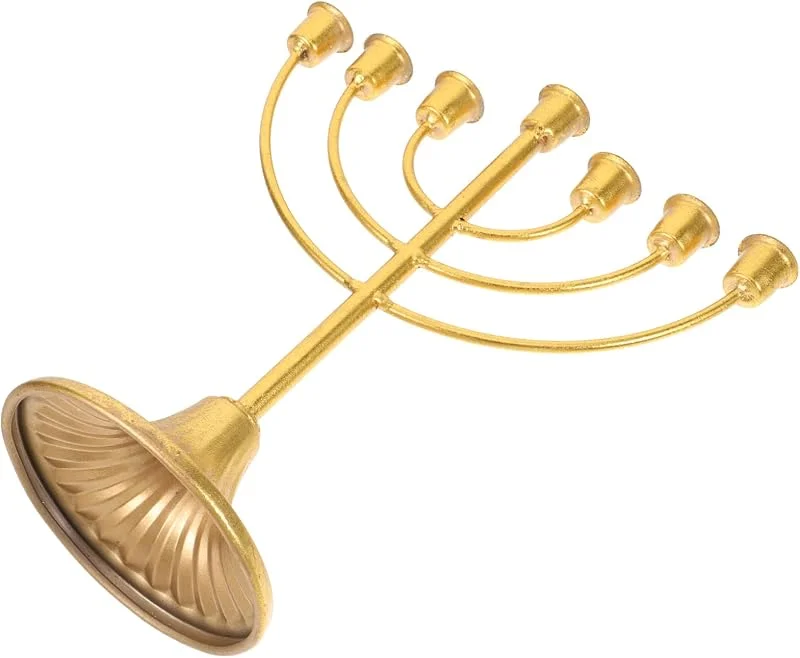 Visita la tienda de Yardenfun Yardenfun Candelabro Judío de Hierro Dorado Brazos Diseño Múltiple Decoración Vintage para Festivales y Mesa Comedor — Cena a la luz de velas