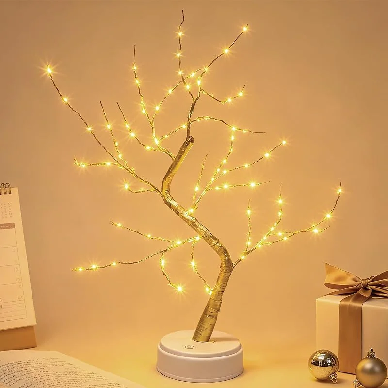 Visita la tienda de Kinamy Kinamy Arbol LED Decorativo, Lámpara de Mesita de Decoración con 120 Luces, Alambre de Cobre Ajustable, Decoración del Hogar, Navidad, Crea un Ambiente Romántico y Cálido — Cena a la luz de velas