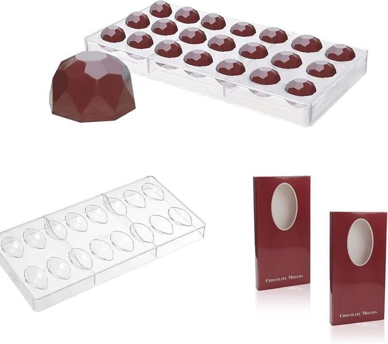 PHMING 2 Piezas Moldes Bombones 3D, Molde Chocolate con 2 Diseños — Hogar y cocina