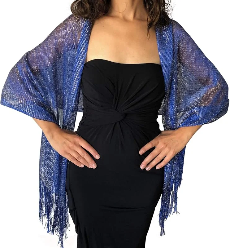 Central Chic Womens Shimmer Shawl Sparkly Scarf Wrap Weddings Bridal Proms Parties Balls — Ropa Navidad