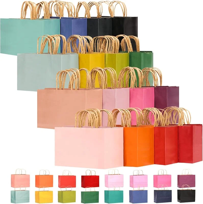 Visita la tienda de Gcardist Gcardist 32 bolsas de papel para regalo, 32 x 25 x 11 cm, grandes bolsas de regalo con asas, 16 colores diferentes para adultos mayores (12, 6 x 10 x 4, 3 pulgadas, anchas) — Envoltorio regalo