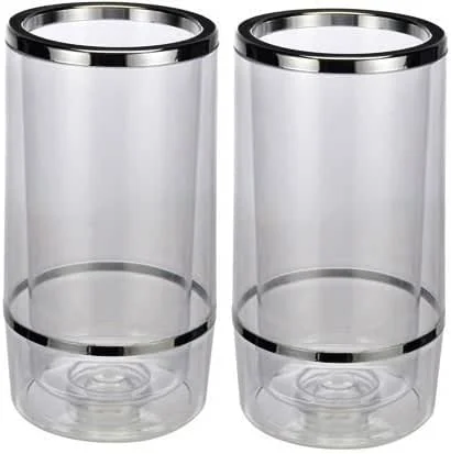 Bambelaa! BambelaaEnfriador de botellas con doble pared, plástico, 2 unidades — Vino y mesa festiva