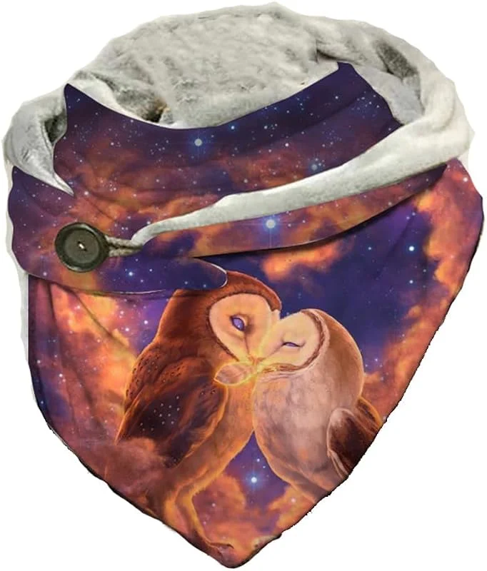 Hiseng Otoño Invierno Bufandas Mujer Moda Animal Impresión Shawls Caliente Cuello Alto Bufanda Pañuelos de Acogedor Chal Cálido Abrigo Grandes y Largas para Mujer — Ropa Navidad