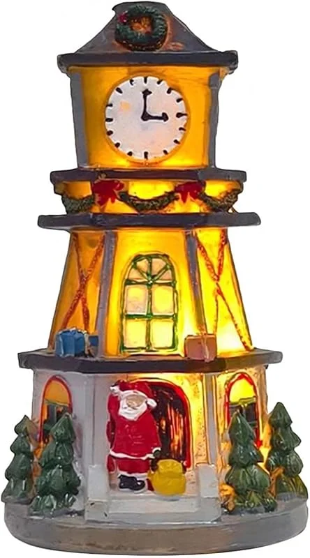 Generisch Pueblo navideño iluminado, cálido, luminoso, funciona con pilas — Decoracion Navidad