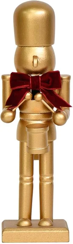 Generisch Christmas Nutcracker, Figura de madera dorada, decoración de mesa de — Decoracion Navidad