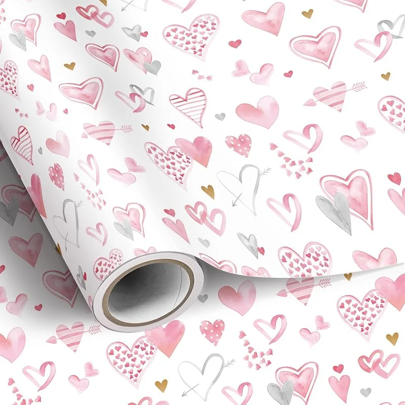 Visita la tienda de YooxArmor YooxArmor Papel de Regalo 43cm x 10m Papel Estucado Corazones Blancos — Envoltorio regalo