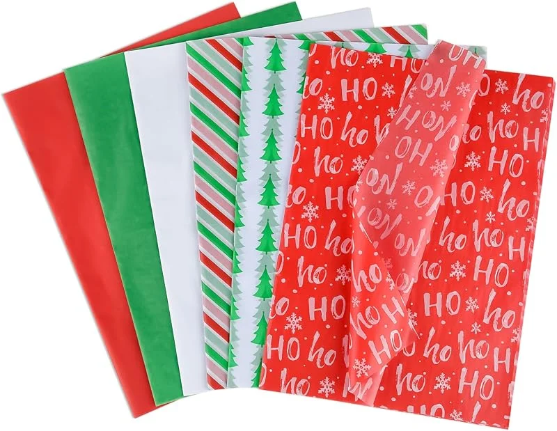 Visita la tienda de NEBURORA NEBURORA 60 hojas de papel de seda navideño de 20 x 14 pulgadas, papel de seda para envolver regalos de Navidad, decoraciones para fiestas, bolsas de regalo, manualidades de bricolaje — Envoltorio regalo