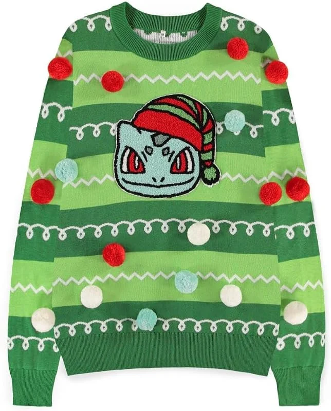 DIFUZED Jersey Marca Modelo Jersey Navidad Bulbasaur Pokemon — Ropa Navidad