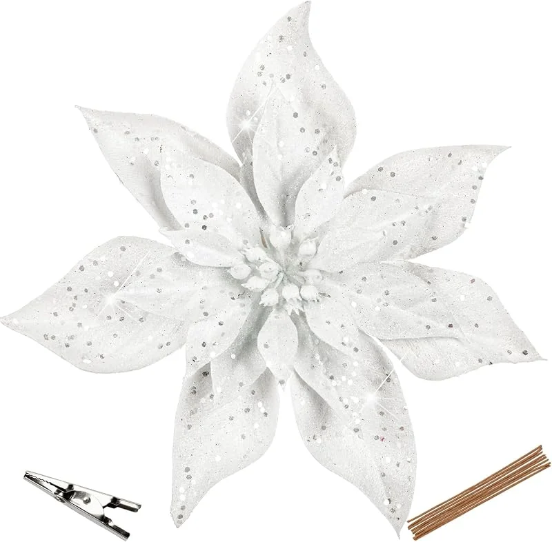 Visita la tienda de Oairse Oairse Juego de 8 flores de Navidad artificiales — Decoracion Navidad