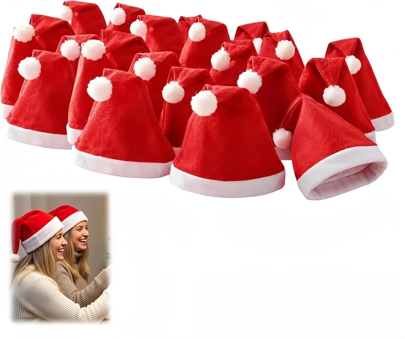 AnBoxiaodian 20 sombreros de Papá Noel para adultos — Ropa Navidad