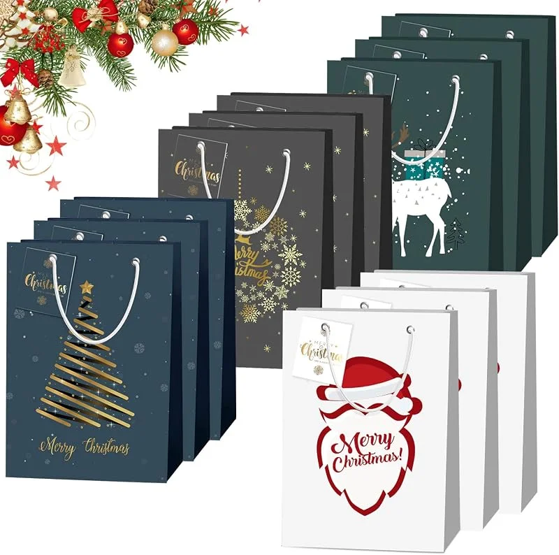 ZQEJEFD 2 bolsas de regalo de Navidad XXL, bolsas de regalo de Navidad para regalos, bolsas de papel grandes, bolsas de Navidad con asas, bolsa de regalo con diseño navideño — Envoltorio regalo