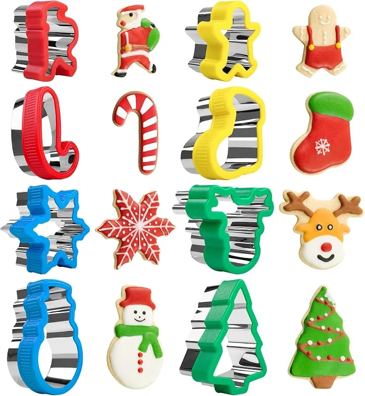AZOMKER Juego de 8 Cortadores de Galletas Navidad, Festividades, Moldes de Galletas Cortador para Navideñas Decoración de Galletas Tartas — Hogar y cocina