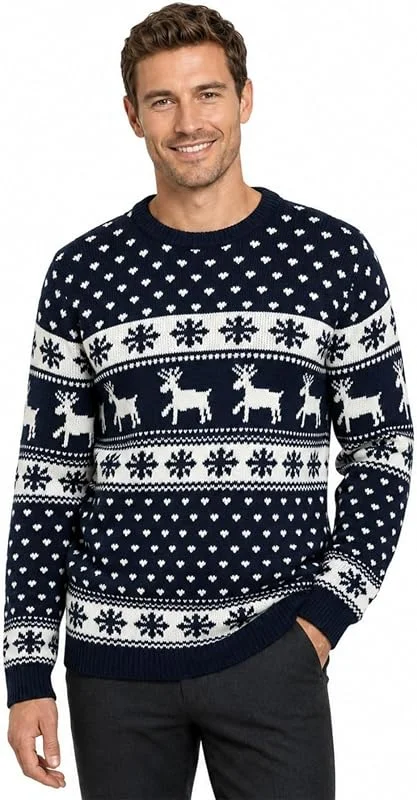 Hamishkane Jersey de Navidad para hombre, manga larga, suéter de Navidad — Ropa Navidad