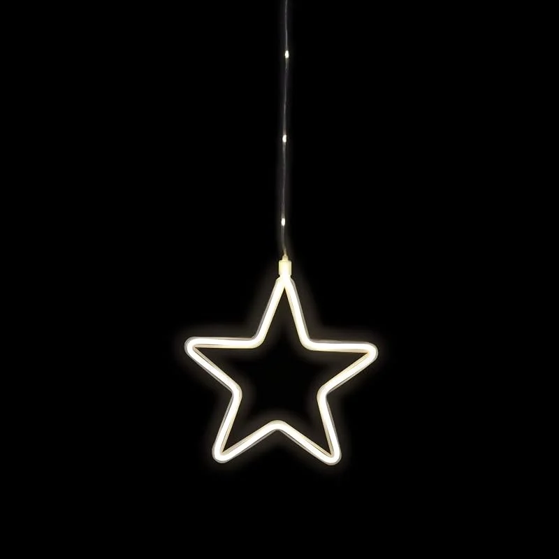 Visita la tienda de Idena Idena 30199 - Estrella de luz LED decorativa en blanco cálido, función de temporizador de 6 horas, funciona con pilas, con ventosa, para interior y exterior, como cuadro de ventana y luz de ambiente — Decoracion Navidad