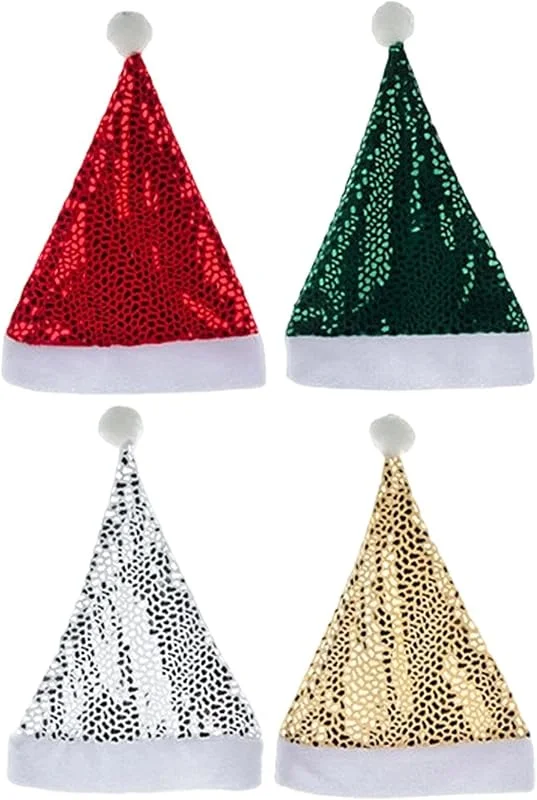 Genérico Gorros Papá Noel para Adultos 4 Piezas Accesorios Disfraz Fiesta para — Ropa Navidad
