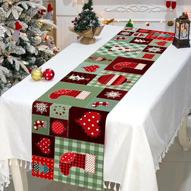 FOSDICK Camino de Mesa Navidad, Largo Camino de Mesa Navideño, Lavable Camino mesaS Navidad, 40x180cm Christmas Table Runner para Comedor Cocina Cafetería Hogar Bar Decoración de Fiesta — Hogar y cocina