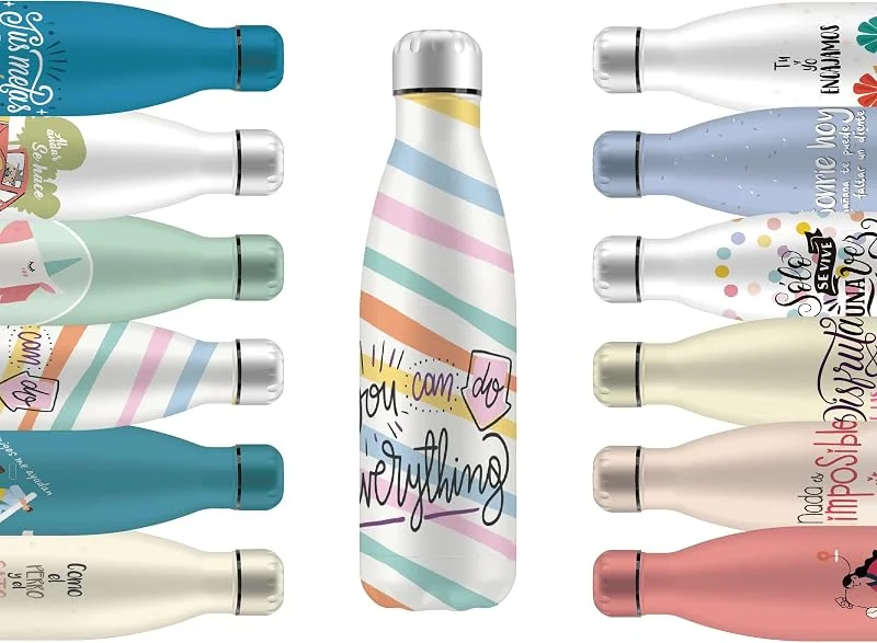 Visita la tienda de Mi Ko Mi Ka Mi Ko Mi Ka Botella de Agua Térmica de Acero Inoxidable Reutilizable, Sin BPA, Mantiene 24H Frio, 12H Calor, Hermética - Doble Pared a Prueba de Fugas (You Can Do Everything, 750ml) — Vino y mesa festiva