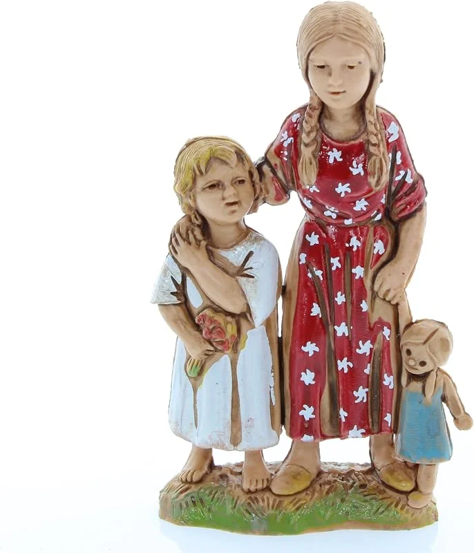 Visita la tienda de Moranduzzo Moranduzzo Niñas de Pie para Belén de 10 Cm Escala 1:20 - Figuras de Belén Indestructibles - Estilo 700', Pintura Acabada a Mano, Producto Oficial, Escultor M. Landi — Decoracion Navidad
