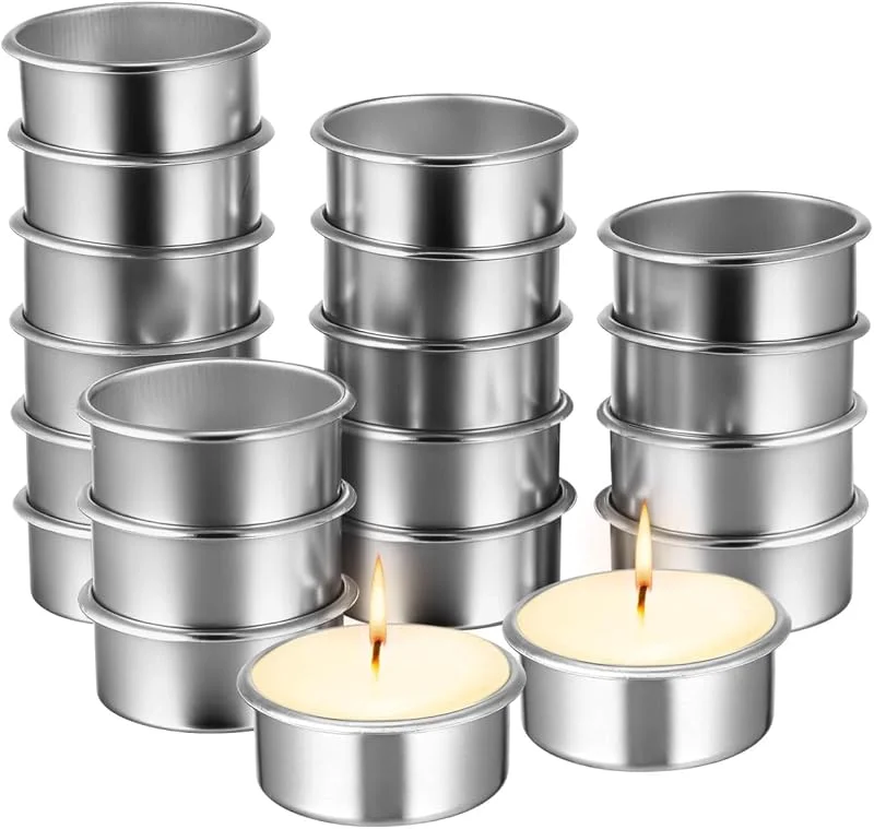 Visita la tienda de Angoily Angoily 20 vasos de metal para velas de té, redondos, para manualidades, vacíos, portavelas para Navidad, bodas, decoración de mesa — Adviento y mesa