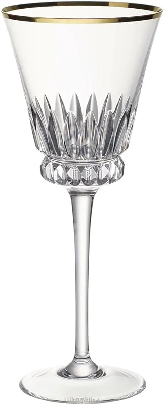 Villeroy & Boch - Grand Royal Gold, set de copas de vino blanco con borde dorado, 125 ml, cristal, transparente — Vino y mesa festiva