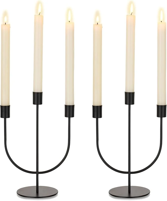 Visita la tienda de Sziqiqi Sziqiqi Candelabros Negros de Metal, 3 Brazos, para Halloween, Lote de 2 — Cena a la luz de velas