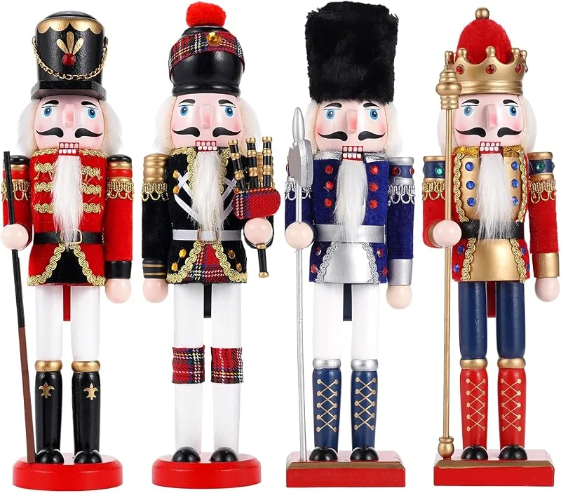 Visita la tienda de COMBIUBIU COMBIUBIU 4 Figuras de Cascanueces, Nutcracker Christmastavolo Da Pranzo Caminetto Finestra Casa Decorazione Di Natale, Natale Conto Alla Rovescia Regalo — Decoracion Navidad