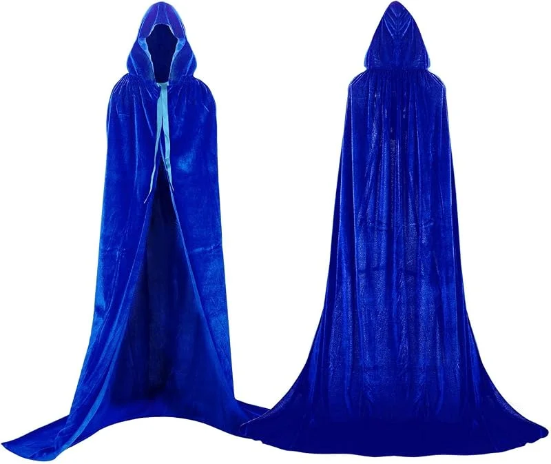 Visita la tienda de Proumhang Proumhang Largo Capa con Capucha Terciopelo Disfraz de Halloween para Mujeres Hombres Halloween Carnaval Navidad Fiesta Disfraces Azul — Ropa Navidad