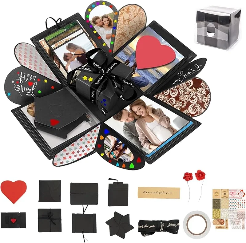TESSTSY Caja Fotos Desplegable Sorpresa, DIY Cajas Sorpresa Creativas — Envoltorio regalo