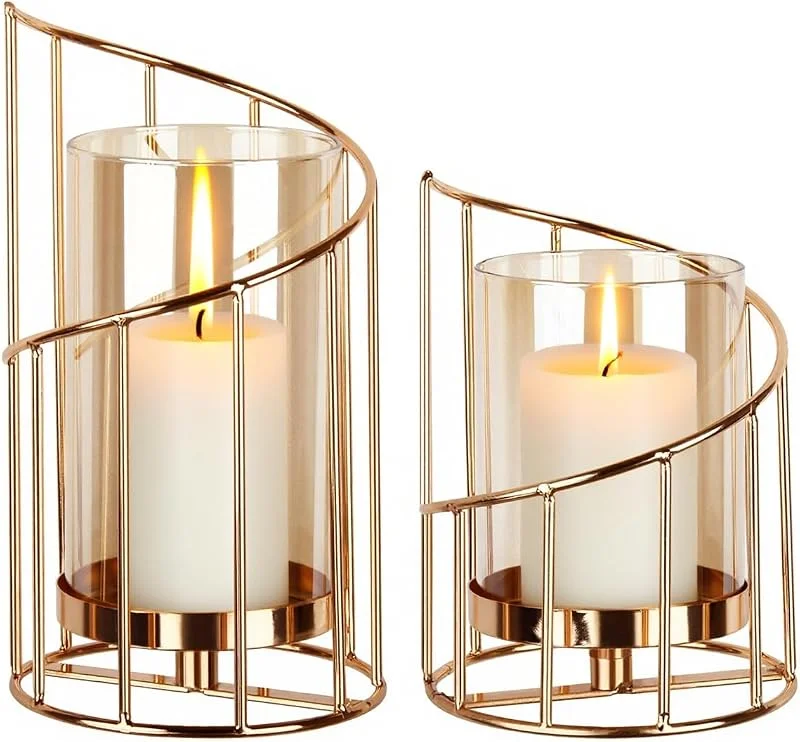 TMBMLPP 2PCS Portavelas Vintage, Portavelas Decoracion, Porta Velas, Vasos para Velas, Portacandelitas, Decoración de Estante para Centros Decorativos de Mesa, Bodas, Aniversario, Cumpleaños — Cena a la luz de velas