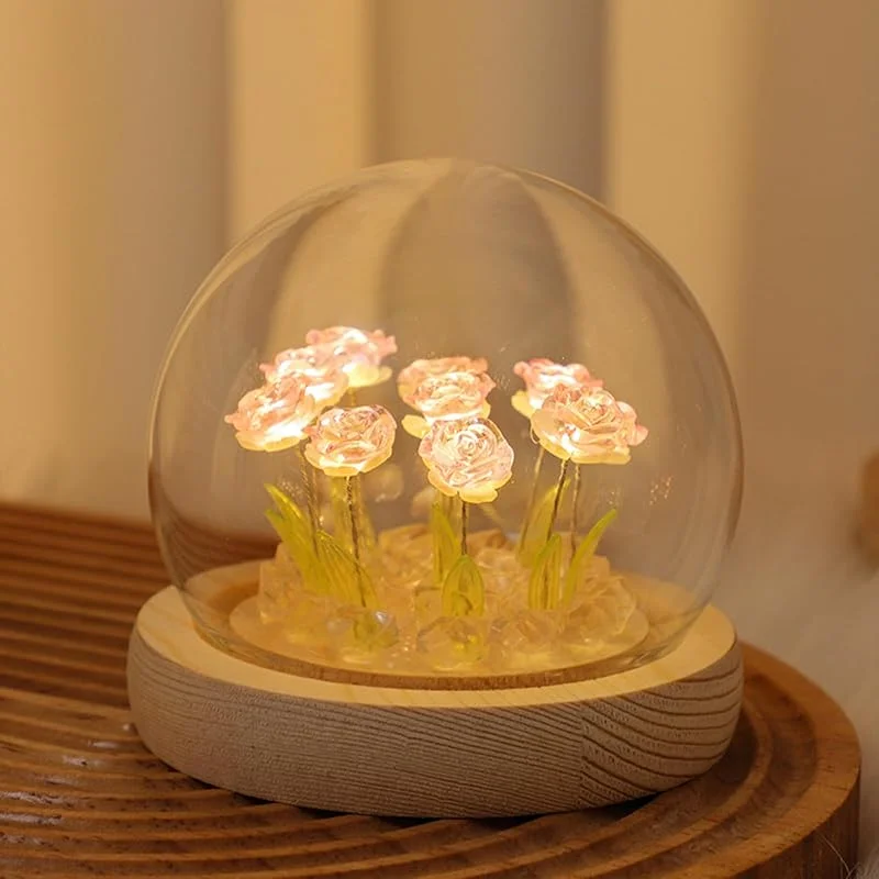 Visita la tienda de Richaa Bonitas lámparas de rosas, luz nocturna de flores, bonita decoración de dormitorio, regalos para mujeres, funciona con pilas (no incluidas) — Cena a la luz de velas