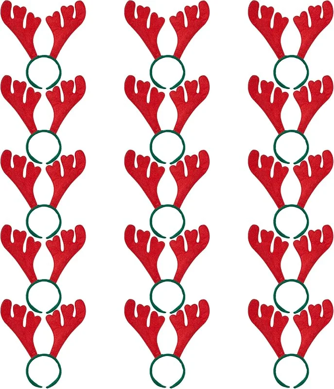 Visita la tienda de THE TWIDDLERS THE TWIDDLERS - 15 Diademas Navideñas de Fieltro con Forma de Reno para Disfraces de Navidad - 33 x 30 cm — Ropa Navidad