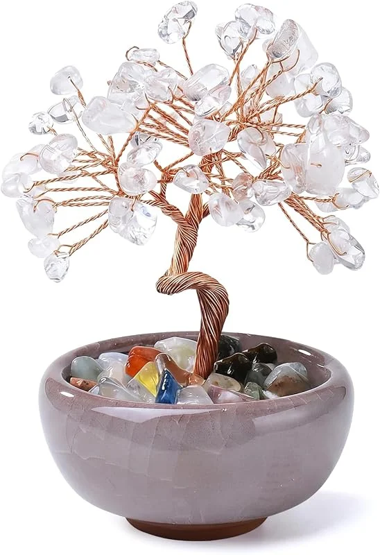 HIVTE Árbol de la Vida de Cuarzo Blanco, Home Decor para Hogar y Dormitorio — Decoracion Navidad