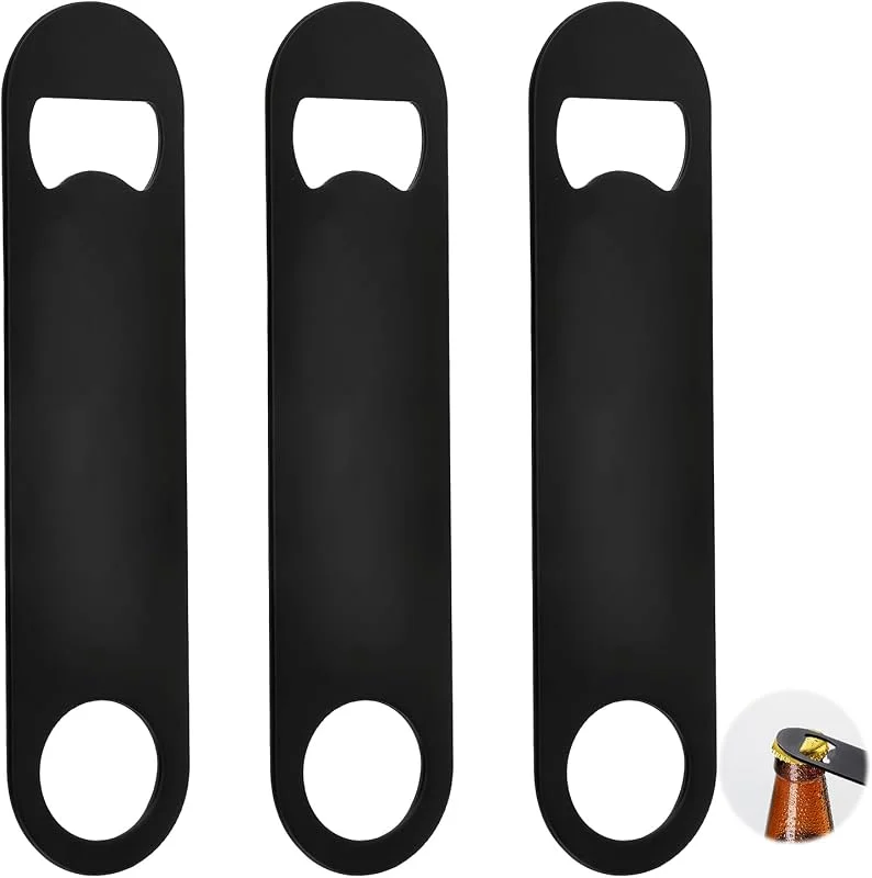 TASSFROO 3 Unidades Abrebotellas de Acero Inoxidable Plano, Abridor de Botellas — Vino y mesa festiva