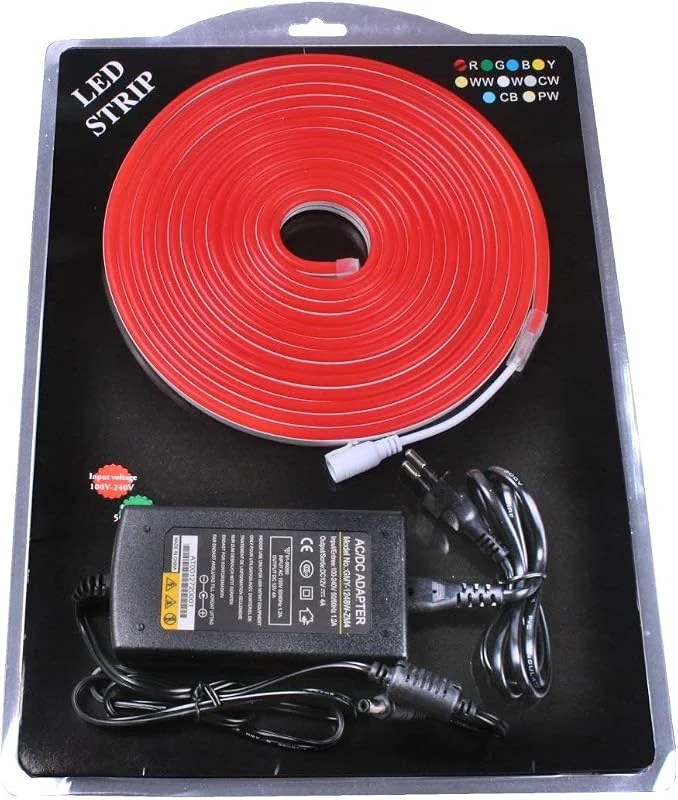 Visita la tienda de Jandei Jandei - Kit Neon Led Flexible 5m, Decorativo 12VDC 6 x 12mm, Corte 2, 5cm, 112 Led, m SMD2835, Incluye Transformador y 1m Cable (Rojo) — Luces Navidad