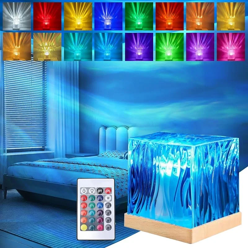 DAZZTIME Lámpara de Mesa de Cristal, Lamparas de Mesita de Noche de Cristal, Luz Ambiental Recargable, Romántica Luz Nocturna LED, Lampara de Mesa para Dormitorio Sala Fiesta Cena, 16 colores tipo B — Cena a la luz de velas